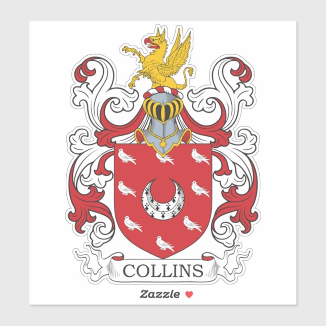 Adesivo Collins Family Crest (Folha)