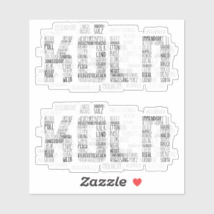 Adesivo Colônia Alemanha Word Art, Stadtteile Köln