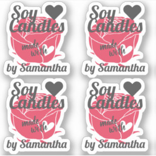 Adesivo Coloração de rosa vermelha feita com velas de soja