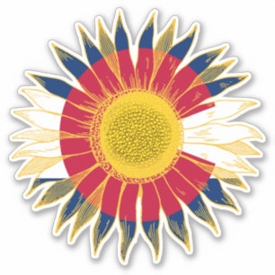 Adesivo Colorado Flag Sunflower