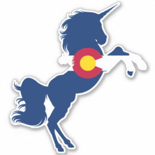 Adesivo Colorado Flag Unicorn Sticker