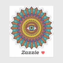 Colorful 90s Mandala Art -Trippy Third Eye Graphic