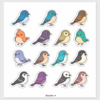 Adesivo Colorful Cartoon Bird Sticker Set