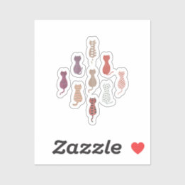 Adesivo Colorful Cat Silhouettes