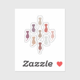 Adesivo Colorful Cat Silhouettes