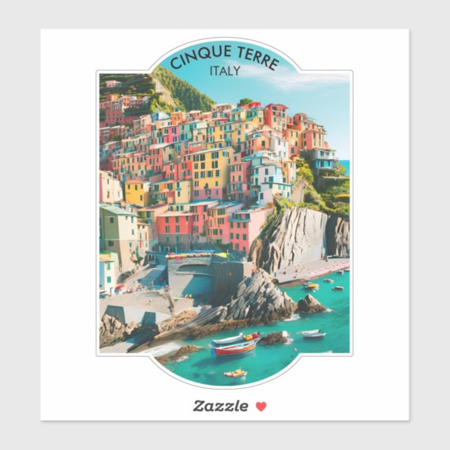 Adesivo Colorful Cinque Terre, Itália - Foto personalizáve (Folha)