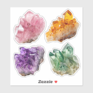 Adesivo Colorful Crystal Stickers: Spiritual Gemstone Deco