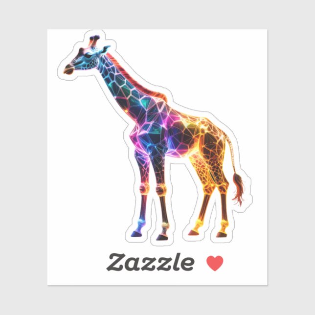 Adesivo Colorful Glassy Giraffe (Folha)