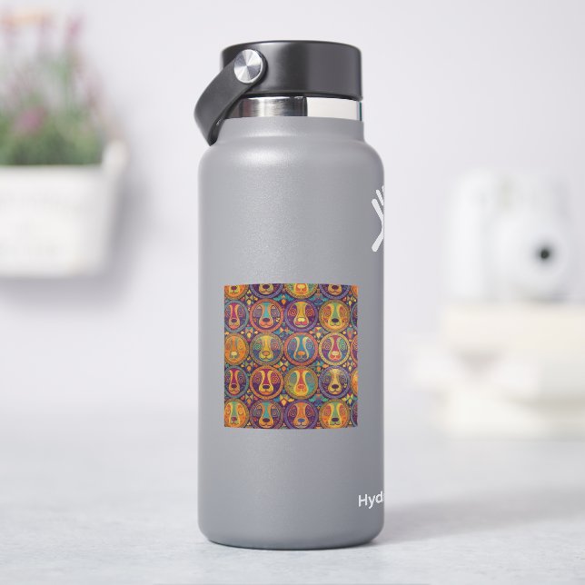 Adesivo Colorful Psychedelic Cat Sticker  (HidroFlask)
