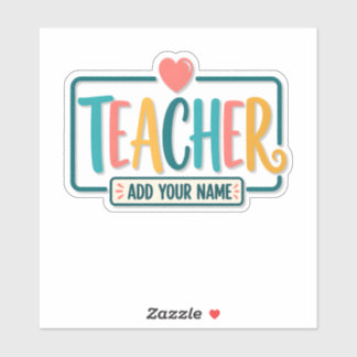 Adesivo Colorful Teacher Personalized Name Sign