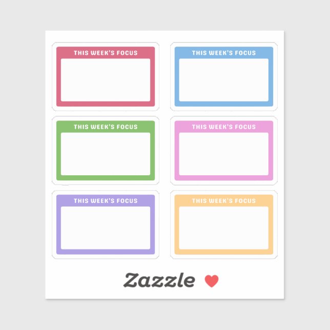 Adesivo Colorful This Week's Focus Weekly Planner (Folha)