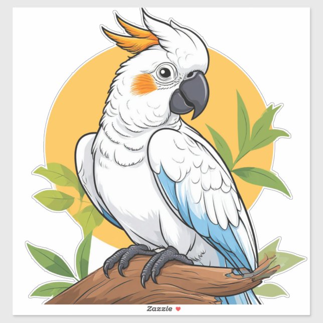 Adesivo Colorful White Cockatoo (Folha)