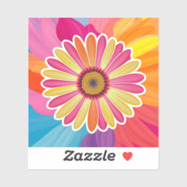 Adesivo Colorida Gerbera Daisy Floral Sticker