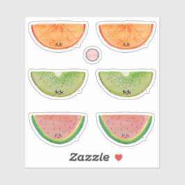 Adesivo Colorida Kawaii Watercolor Fruta Sticker