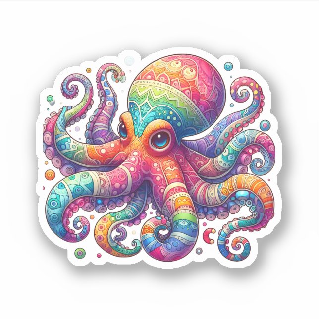 Adesivo Colorida Octopus Vinyl Sticker (Frente)