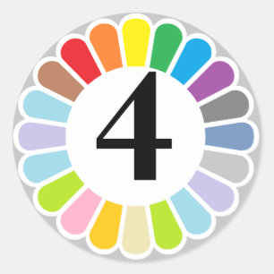 adesivo colorido número 4