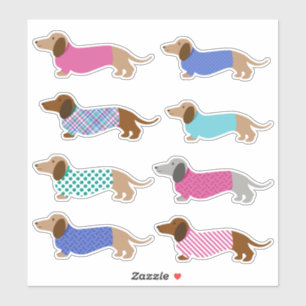 Adesivo Colorido Pastel Dachshund Stickers