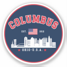 Adesivo Columbus Ohio Cityscape Design