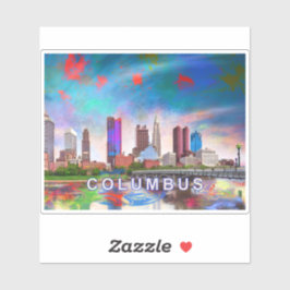 Adesivo Columbus Skyline Abstrato Art