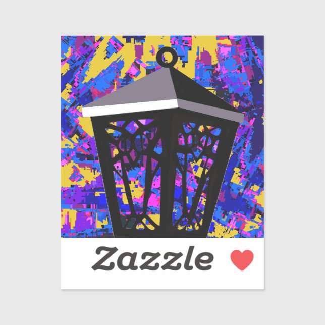 Adesivo Coluna Colorida Coruja Lanterna (Folha)