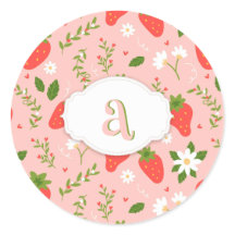 Adesivo com charmoso desenho de morango