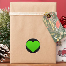 adesivo com coração verde