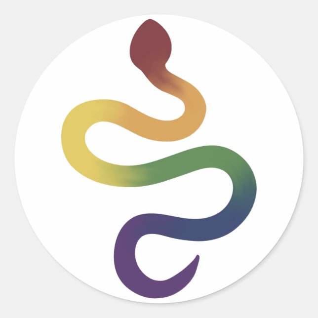 Adesivo com gradiente Cobra do arco-íris (Frente)