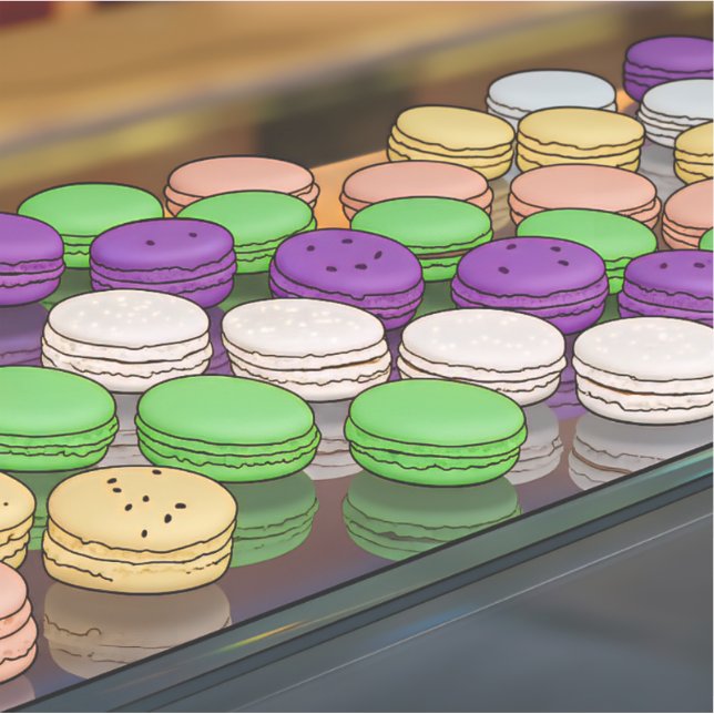Adesivo com vista aproximada de macarons (Frente)