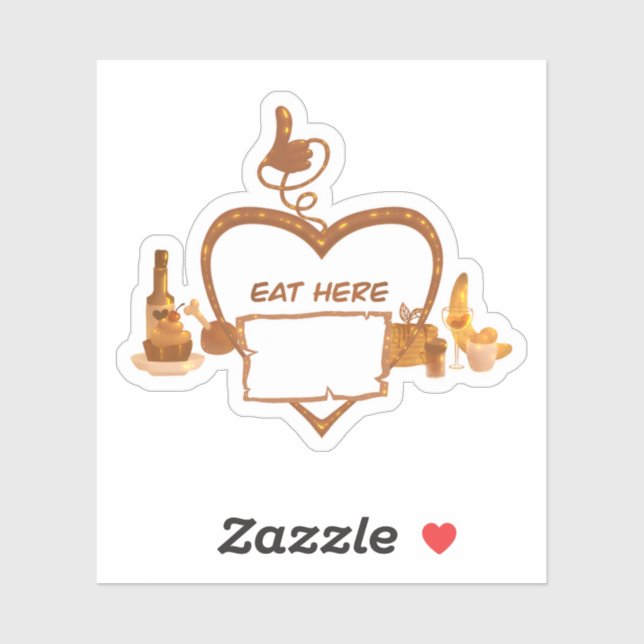 Adesivo Coma aqui o varejo do restaurante saboroso (Folha)