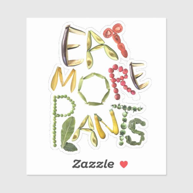 Adesivo Coma mais plantas - Lembrete de alimentação saudáv (Folha)