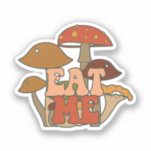 Adesivo "Coma-Me" - Design de Cogumelo Whimsical