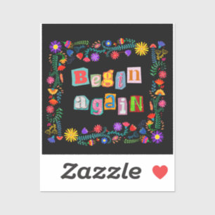 Adesivo Comece Novamente Encorajamento Começar Sobre A Opo