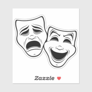 Adesivo Comédia E Teatro Tragédia Mascaram Linha Negra