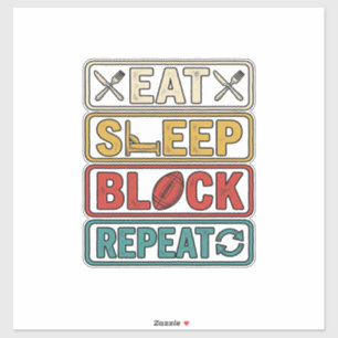 Adesivo Comer Dormir Bloquear Repetir Camiseta Vintage de