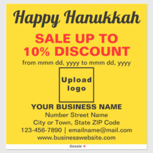 Adesivo Comercial Hanukkah vende vinil amarelo