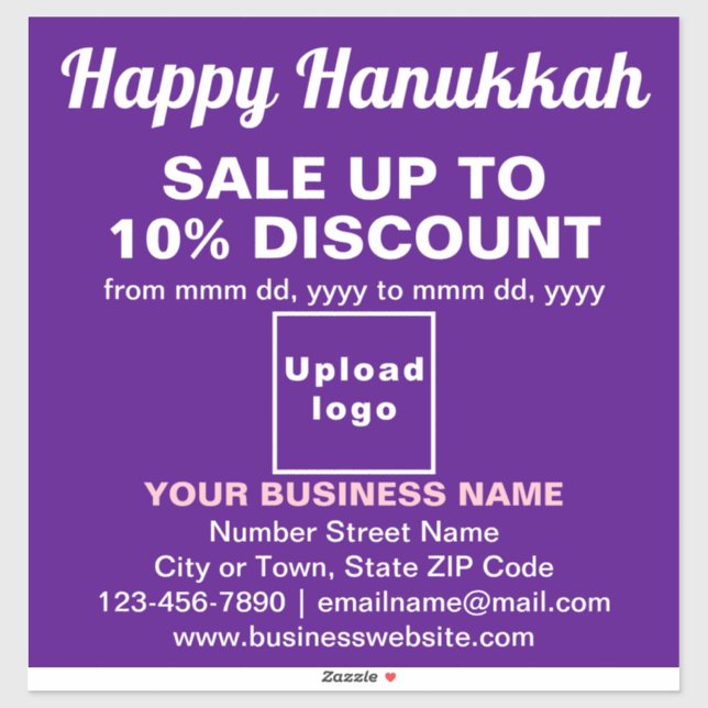 Adesivo Comercialização de Hanukkah em vinil roxo (Folha)