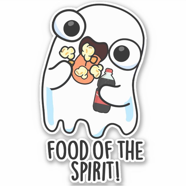 Adesivo Comida Do Espírito Piada De Fantasma Engraçada  (Frente)