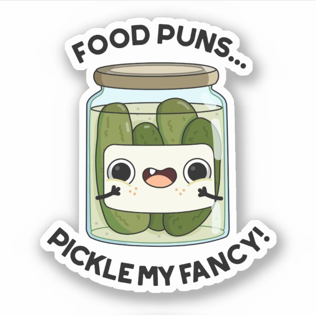 Adesivo Comida Puns Pickle Meu Rico Comida Engraçado Pun (Frente)