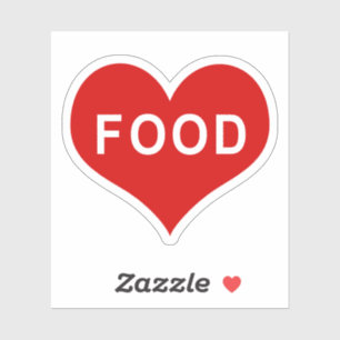 Adesivo COMIDA Red Love Heart Vinyl Sticker