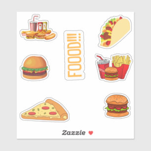 Adesivo Comida Stickers Pack, Comida Rápida Bonita