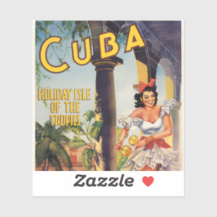 Adesivo Comissão de Turismo Vintage Cubana Viagem Trópicos