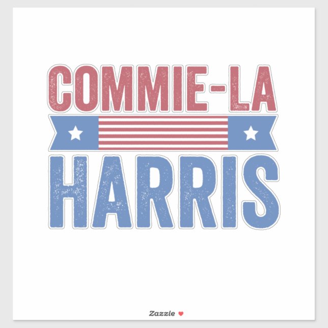 Adesivo Commie-La Harris 2024 Funny Anti Kamala Harris (Folha)