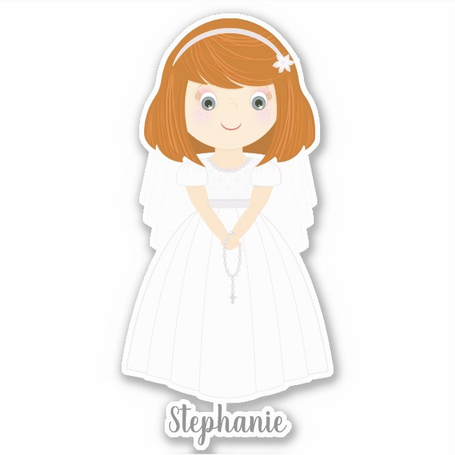 Adesivo Communion Dove Redhead Girl (Frente)
