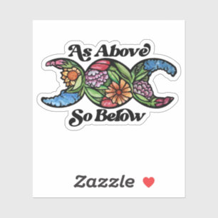 Adesivo Como Acima, Abaixo, Símbolo da Lua Tripla        