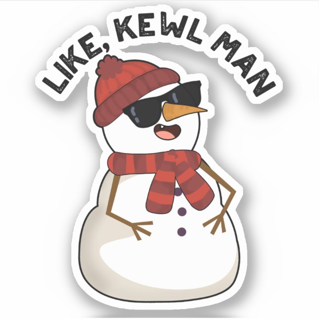 Adesivo Como Kewl Man Funny Legal Snowman Pun (Frente)