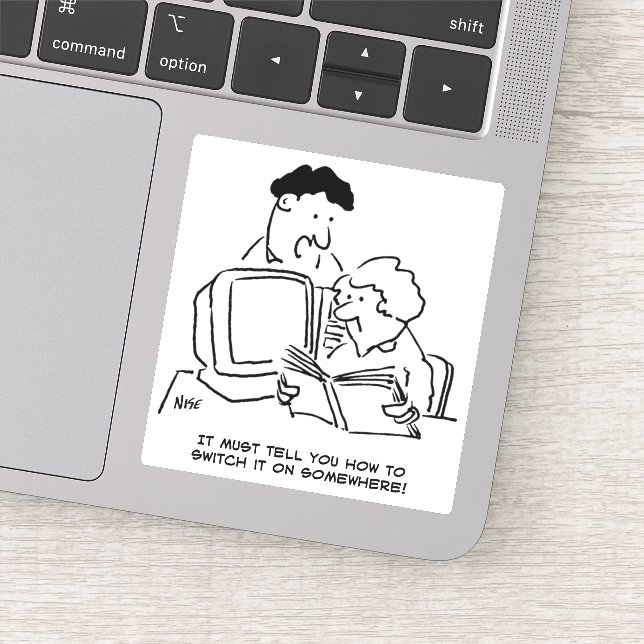 Adesivo Como ligar o computador (Detalhe)