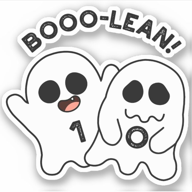 Adesivo Computador Engraçado Boo-lean Ghost Boolean Pun (Frente)
