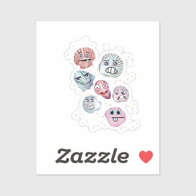 Adesivo conchas oceânicas (Folha)