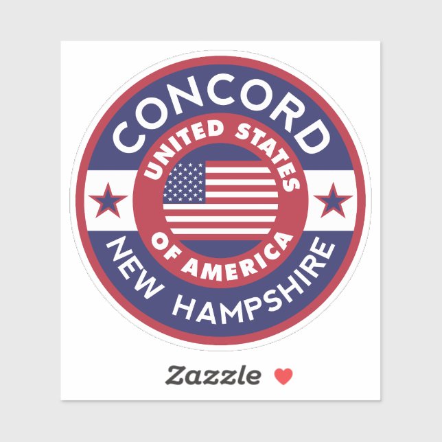 Adesivo CONCORD, New Hampshire (Folha)