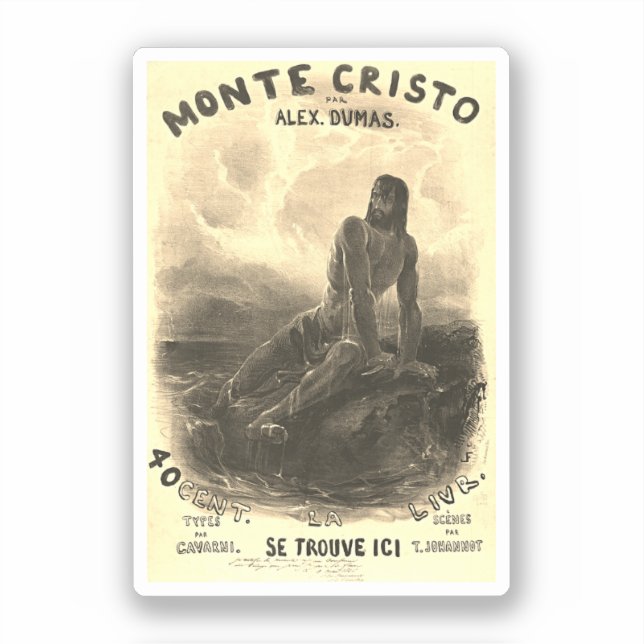 Adesivo Conde de Monte Cristo - vintage (Frente)